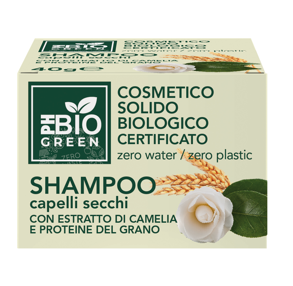 PH BIO Green - Shampoo per Capelli Secchi